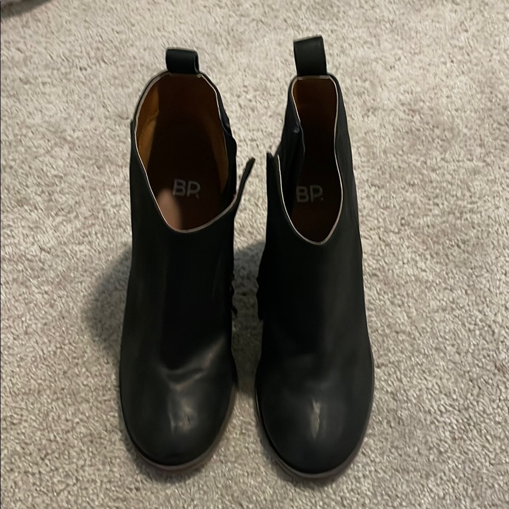 bp Black Leather Chelsea Ankle Boots
